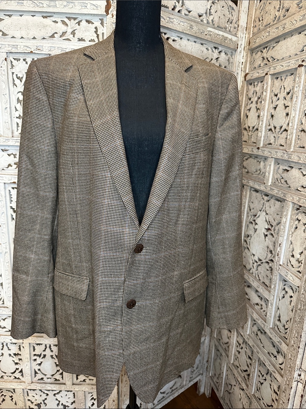 Brooks Brothers Brown and Gray Houndstooth Sport Coat